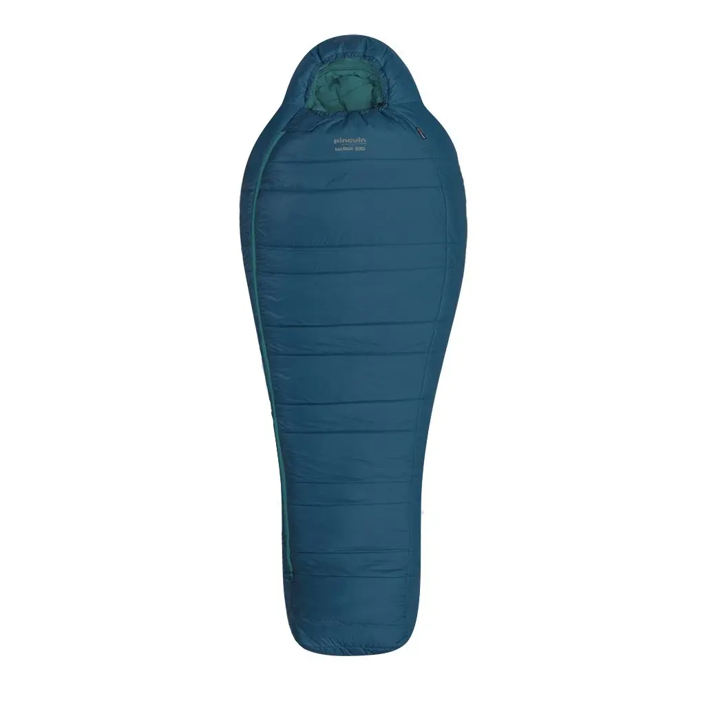 Spacák Pinguin Magma 630 185 cm barva modrá orientace zip vlevo