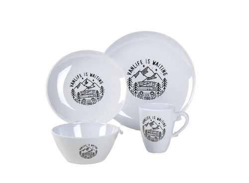 Melaminová sada nádobí Camp4 Vanlife, 16 ks