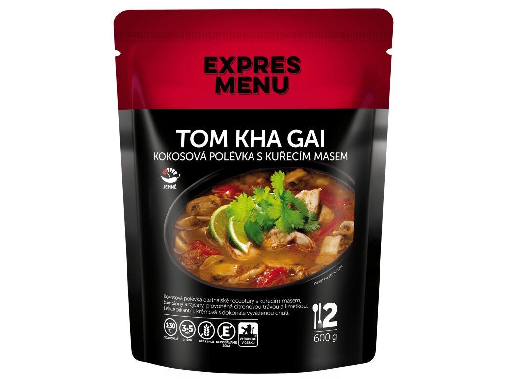 Levně Kokosová polévka s kuřecím masem Tom Kha Gai EXPRES MENU 600 g