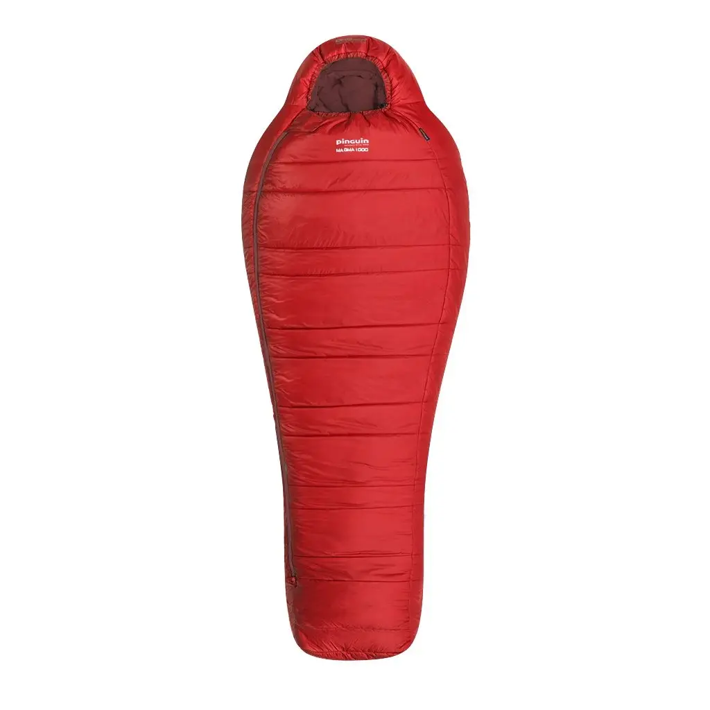 Spacák Pinguin Magma 1000 185 cm barva červená orientace zip vpravo