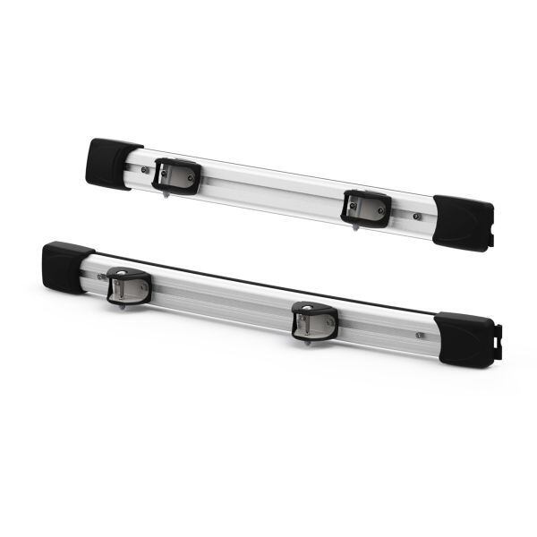 Instalační lišty pro Fiamma Carry-Bike DJ barva stříbrná verze Mercedes-Benz Sprinter W906 (06/2006–2018), VW Crafter 1. generace (2006–11/2016)