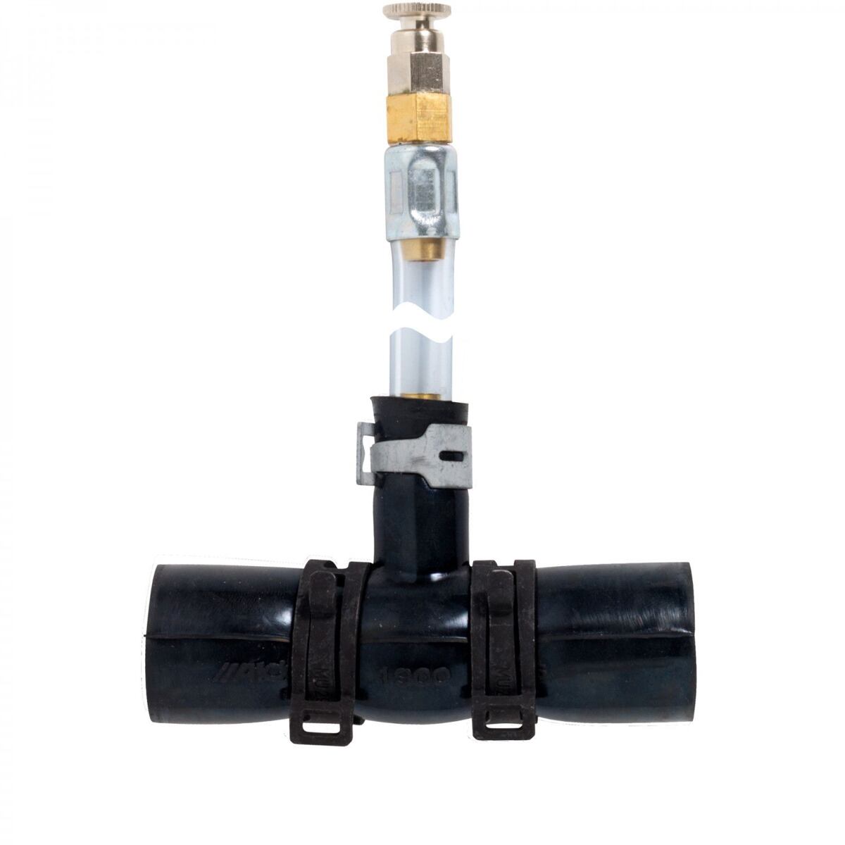 Gumový T spoj Alde s odvzdušňovacím ventilem a prodlužovací hadicí délka hadice 300 mm