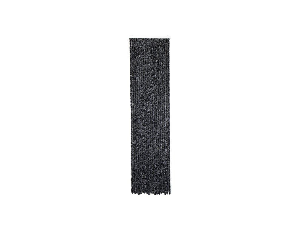 CARBEST Žinylkové fleesové závěsy 56 x 205 cm pro dveře obytných vozů Barva: Černý / šedý