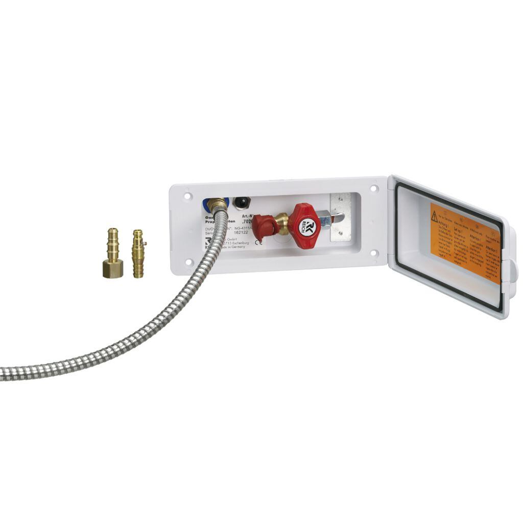 Vodní a plynová skříňka s rychlospojkou KAMA barva bílá