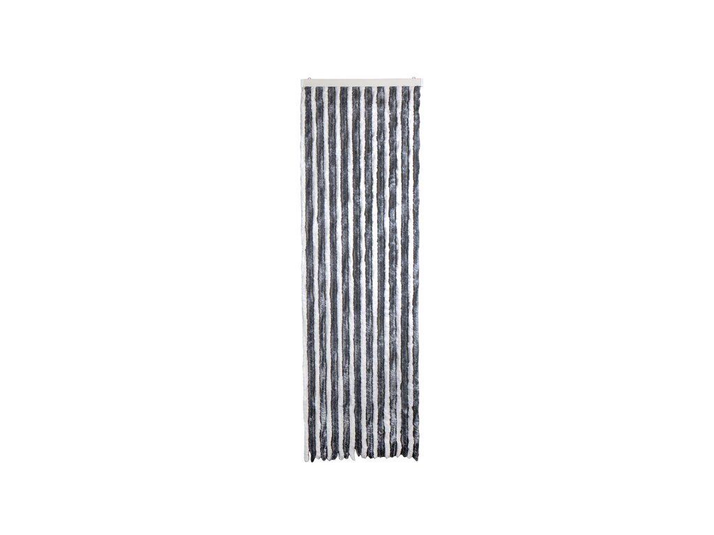 CARBEST Žinylkové fleesové závěsy 56 x 185 cm pro karavanové dveře Barva: Bílý / šedý