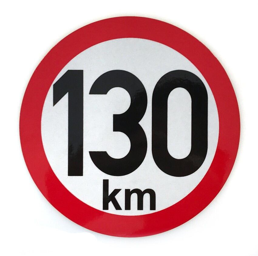 Retroreflexní samolepka Vapp omezení rychlosti na přívěsy 80 km/h varianta 130 km/h