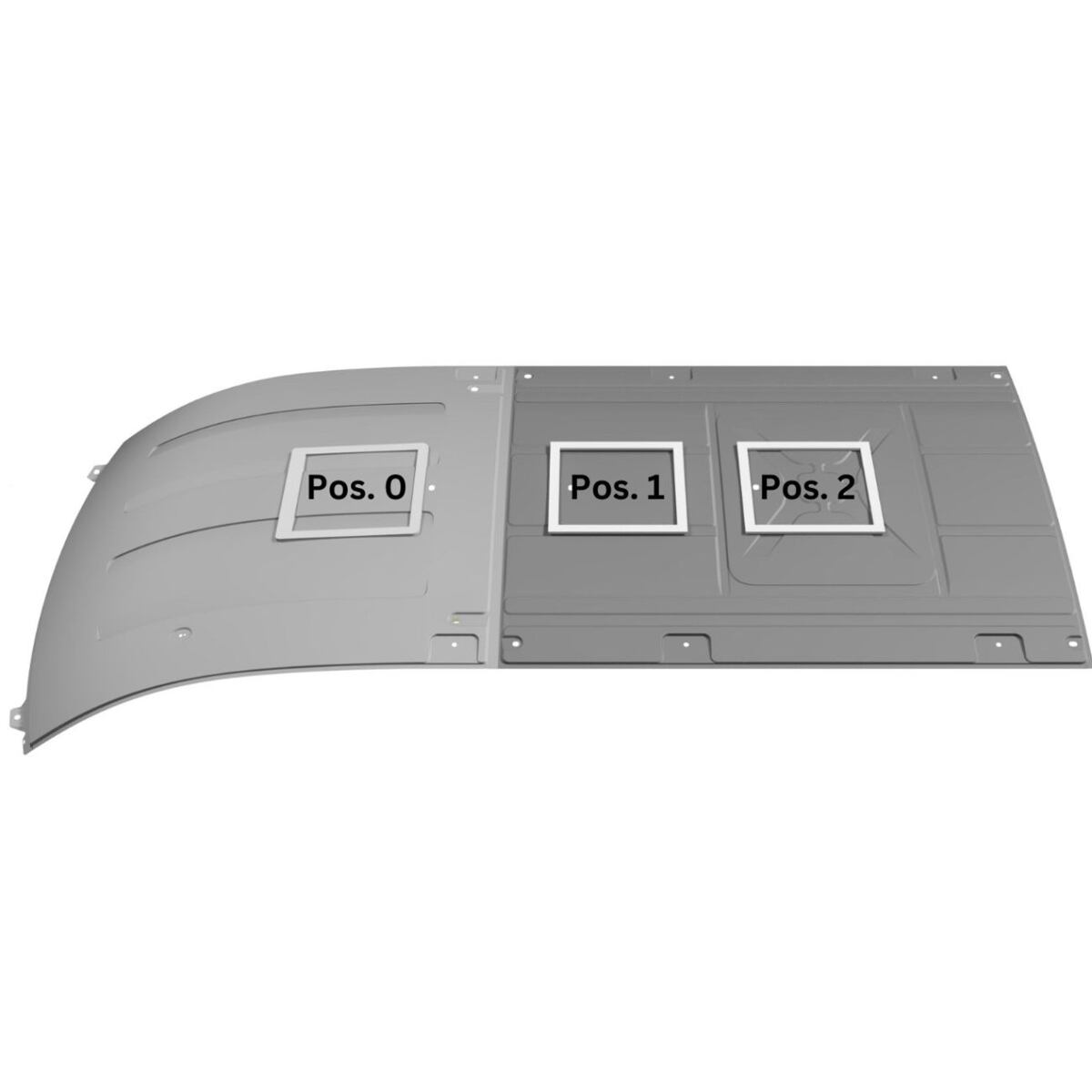 Adaptérový rám pro střešní okno 40×40 cm pro Ford Transit od r. 2014 umístění Poz. 0 - střecha H2