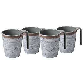Melaminbecher-Set mit Henkel Bo-Camp Halo, 4 Stück