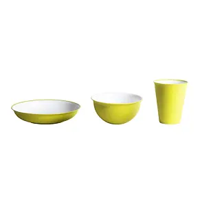 Set plastového nádobí Omada Sanaliving limetkový 3 ks
