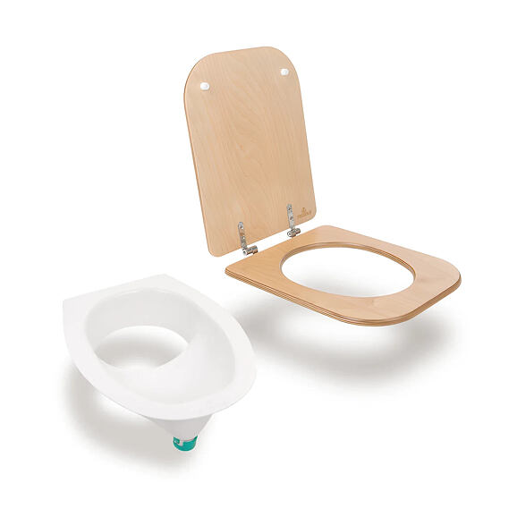 Trenntoiletten-Einsatz TROBOLO mit Holz-Toilettensitzbrett