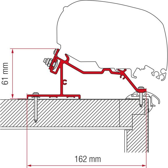 Adaptér pro Dethleffs, Fendt, LMC/TEC na markýzy Fiamma F65/F80