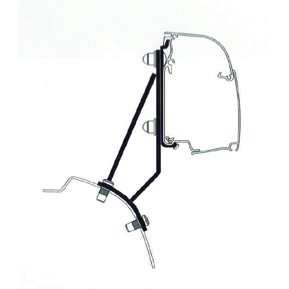 Der Adapter für den Ford Transit Custom für die Thule Omnistor 4200 Markisen