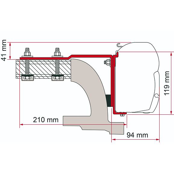 Súprava adaptérov Fiamma pre Mercedes Vito H1 - L1 (1996-2003)