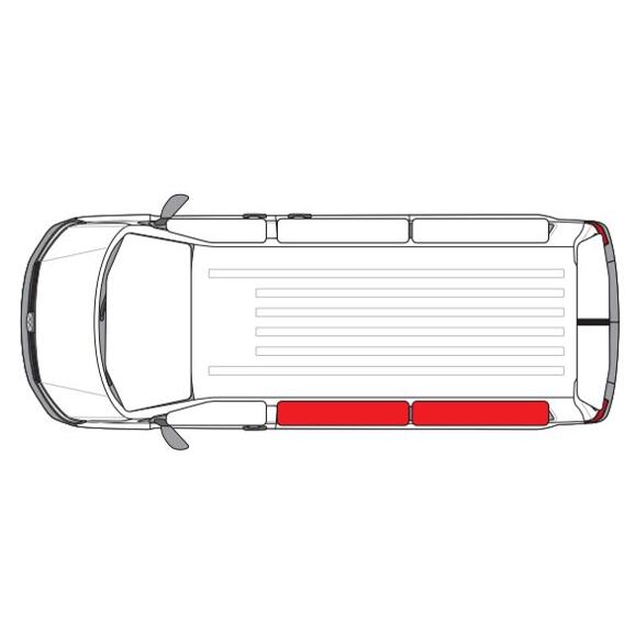 Osłona plus lewy panel boczny - Ford Custom, 2 części, szara
