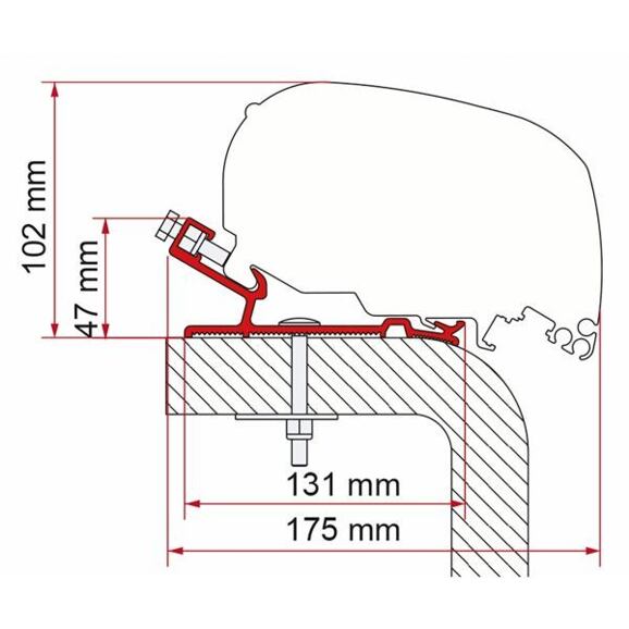 Adapter für Hymer auf Fiamma F80L Markise