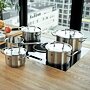 Sada nerezových hrnců Zwilling Twin Classic, 5 ks – na stole